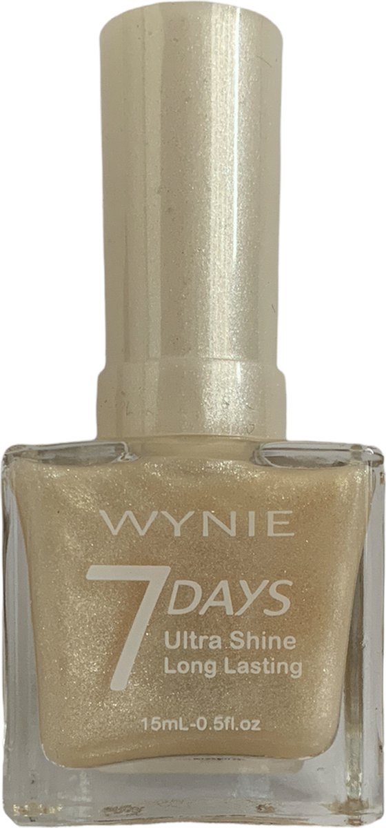 Wynie - Nagellak 7 Days Ultra Shine Long Lasting - Transparant Wit Mini Multi Glitter / Shimmer - 1 flesje met 15 ml inhoud - Nummer 512