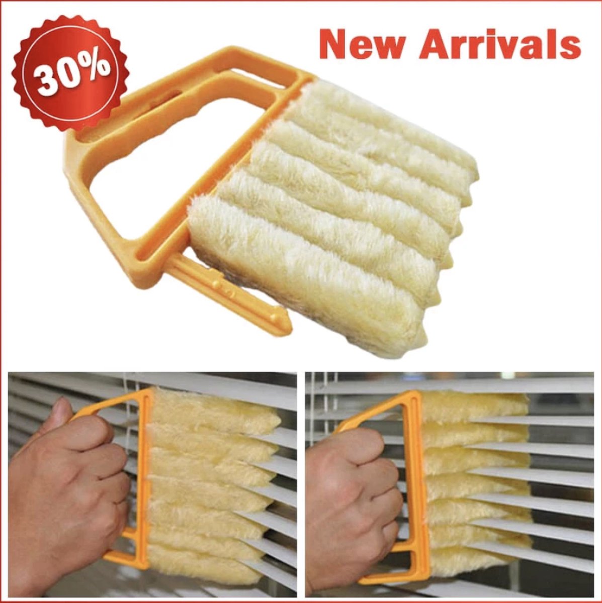 Goedkoopste Soluzzion - Professionele Luxaflex, Jaloezie & Lamellen Reiniger - Lamellen Borstel - Stof Verwijderen - Jaloezie Stoffer - Stofvrij Maken van Raambekleding