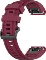 Bracelet en Siliconen (rouge bordeaux), adapté pour Garmin Fenix 5S, Fenix 5S Plus, Fenix 6S, Fenix 6S Pro, Fenix 7S