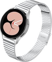 Stalen bandje - RVS - geschikt voor Samsung Galaxy Watch 6 / Watch 6 Classic / Watch 5 / Watch 5 Pro / Watch 4 / Watch 4 Classic / Watch 3 41 mm / Active / Active 2 / Watch 42 mm - zilver