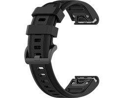 Siliconen bandje - geschikt voor Garmin Fenix 5S / 5S Plus / 6S / 6S Pro / 7S / 7S Pro / 8 (43 mm) / Approach S12 / S42 / S70 42 mm / Epix Pro (Gen 2) 42 mm / D2 Delta S / Descent Mk2S / Mk3(i) 42 mm - zwart
