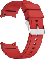 Bracelet en Siliconen (rouge), adapté pour Samsung Galaxy Watch 4 Classic (42 & 46 mm), Watch 4 (40 & 44 mm), Watch 3 (41 mm), Watch Active 2 (40 & 44 mm), Watch Active (40 mm), Montre (42 mm)