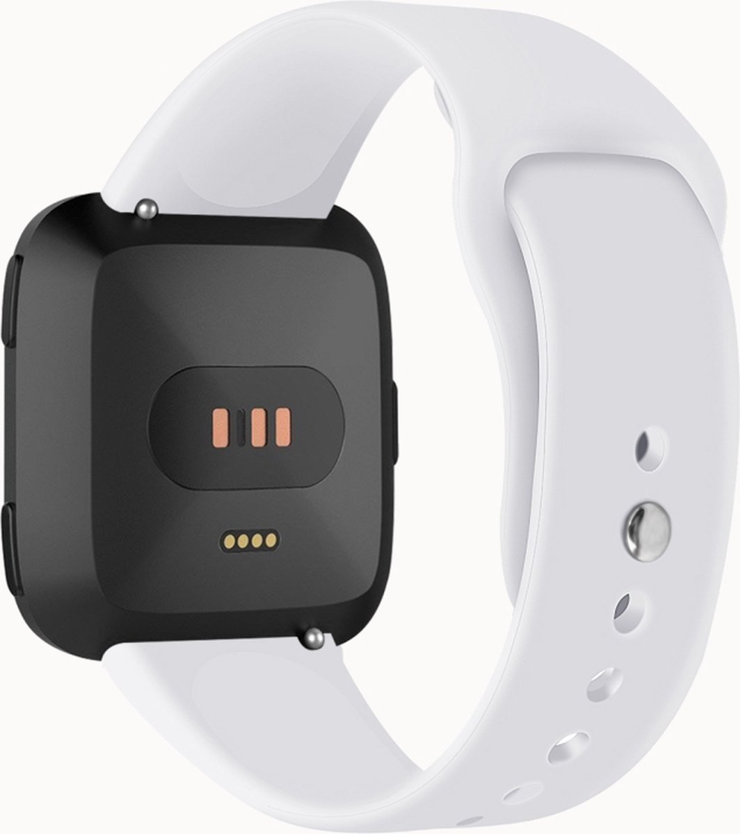 Siliconen bandje - geschikt voor Fitbit Versa / Versa 2 - maat M/L - wit