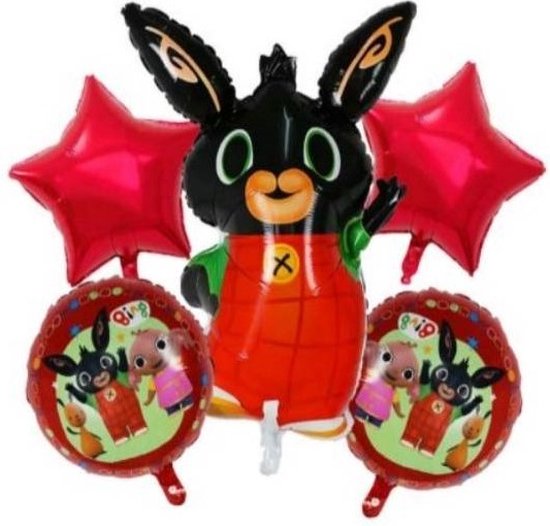 5 delig - Bing ballon set - Folieballon - Versiering - Bing - Helium - Ballonnen - Thema feest - Kinderverjaardag