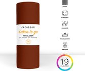 Jacobson - Hoeslaken - 100x200cm - Jersey Katoen - tot 23cm matrasdikte - Bruin