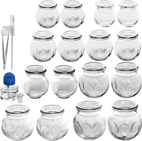 Hijama Tools Massage Cupping Set Cups Glazen Glass Cups 16 delig