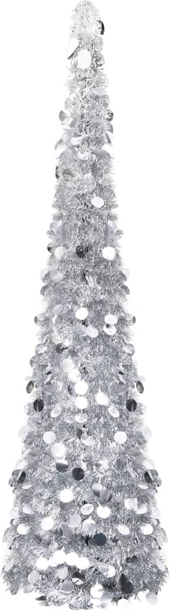 VidaLife Kunstkerstboom pop-up 150 cm PET zilverkleurig