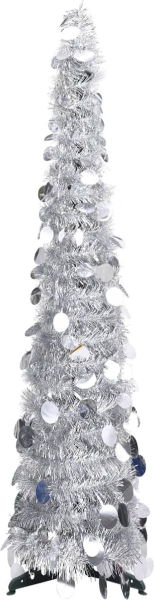 VidaLife Kunstkerstboom pop-up 120 cm PET zilverkleurig