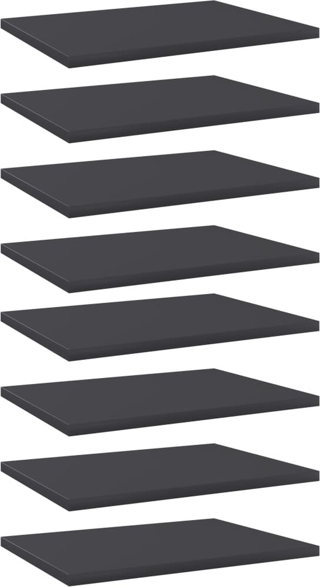 VidaLife Wandschappen 8 st 40x30x1,5 cm spaanplaat grijs