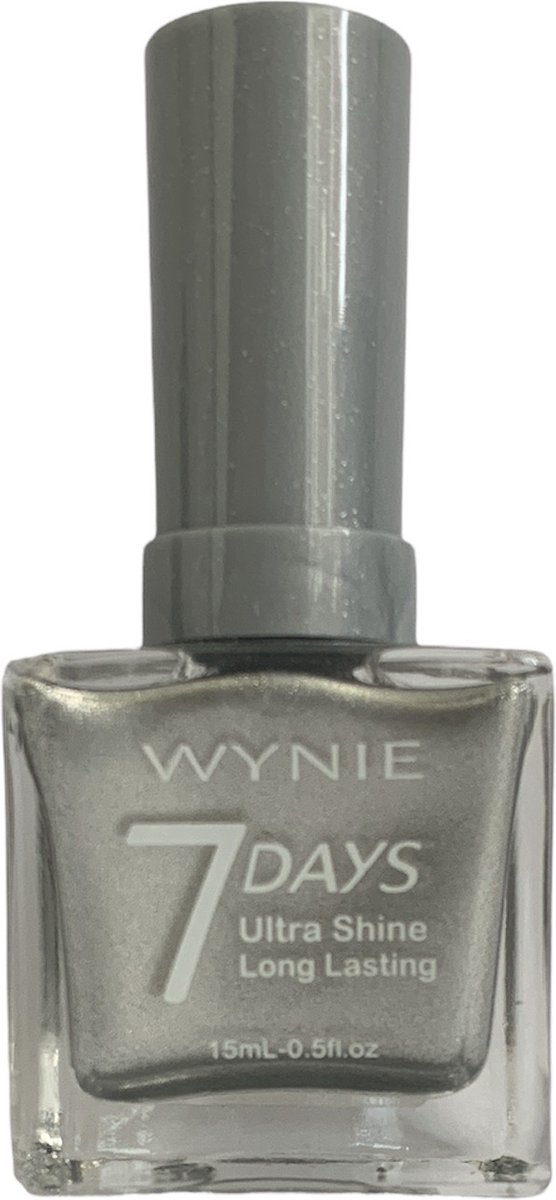 Goedkoopste Wynie - Nagellak 7 Days Ultra Shine Long Lasting - Zilver Mini Glitter/Shimmer/Metallic - 1 flesje met 15 ml inhoud - Nummer 536