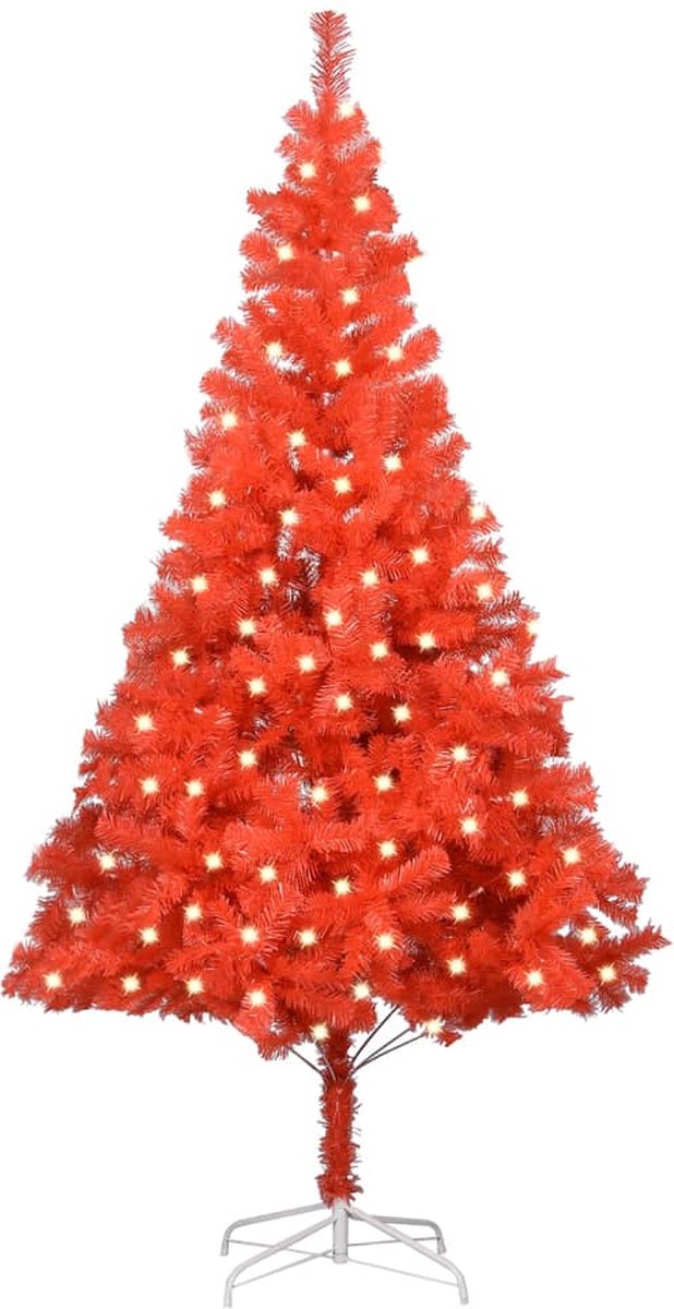 VidaLife Kunstkerstboom met LED's en standaard 240 cm PVC rood