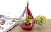 Urn - Glazen Urn - Druppel Urn - Mini Urn Druppel ''Red & Multicolor''