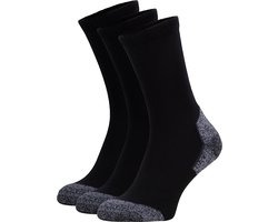 NOMAD® 3 Pack Sokken Maat 39-42 | Bio Katoen Wandelsokken Crew 3-pack Zwart | Naadloos | Dames & Heren | Medium demping | Anti geur