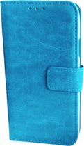 HEM hoes geschikt voor Samsung Galaxy S22 Aqua blauwe Wallet / Book Case / Boekhoesje/ Telefoonhoesje / Hoesje Samsung S22 met vakje voor pasjes, geld en fotovakje