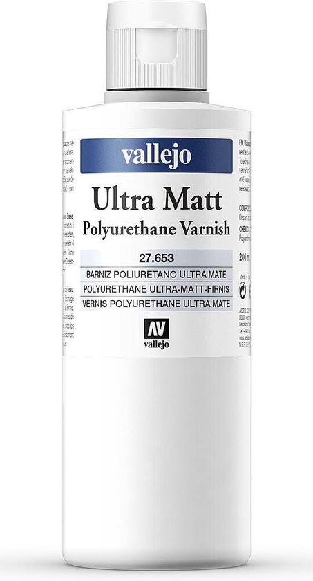 Vallejo 27653 Vernis polyuréthane Ultra mat - Flacon de Peinture 200 ml