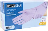 Hygostar gants jetables nitrile non poudrés lilas - taille M - 100 pièces