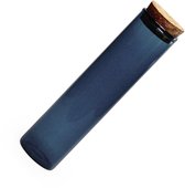 12 Stuks - Glazen SILVER BLUE mini tubes of reageerbuisjes met deksel in kurk - doopsuiker verpakking | H12,6 cm Dia 3 cm