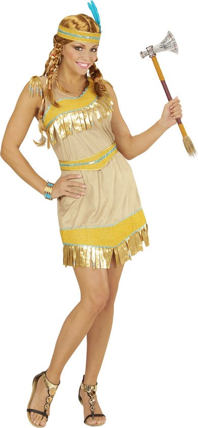Widmann - Indiaan Kostuum - Gouden Indiaans Meisje Golden Feet - Vrouw - Goud - Small - Carnavalskleding - Verkleedkleding