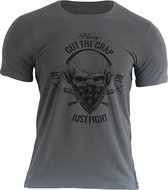 Fluory Cut the Crap Just Fight T-Shirt Grijs Taille L