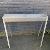Spiedini Saté-bbq Bali 80 - Smalle houtskoolbarbecue met horizontaal rooster voor sate of andere spiesjes - 80 cm lang (let op: 11 cm smal) - Materiaal: gealuminiseerd ijzer