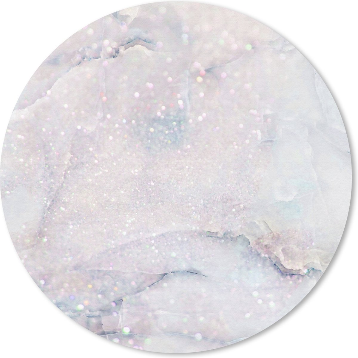 Muismat rond 50x50 cm - Mousepad Marmer - Glitter - Blauw - Ronde muismatten