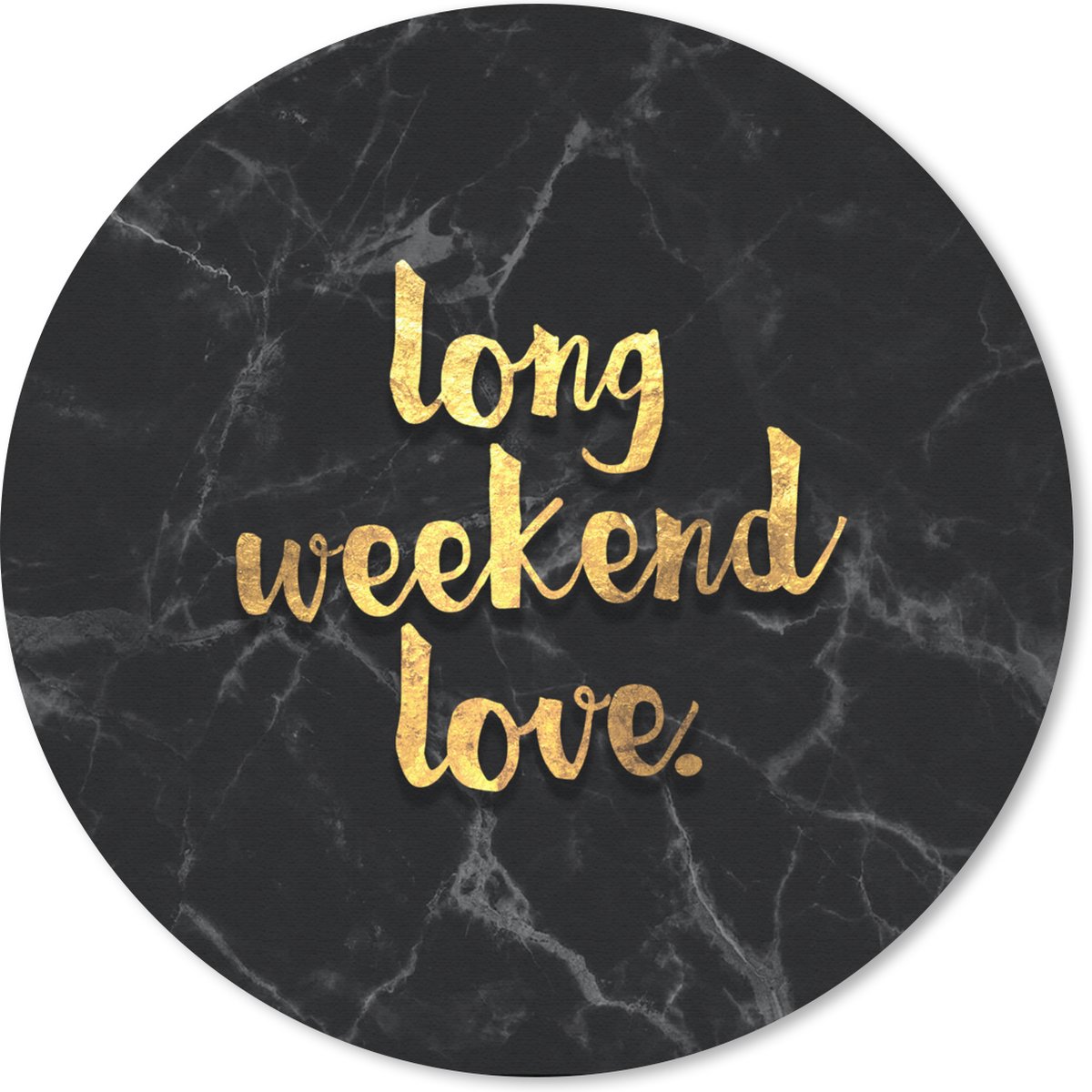 Muismat rond 40x40 cm - Mousepad Quotes - Love - Goud - Marmer print - Ronde muismatten