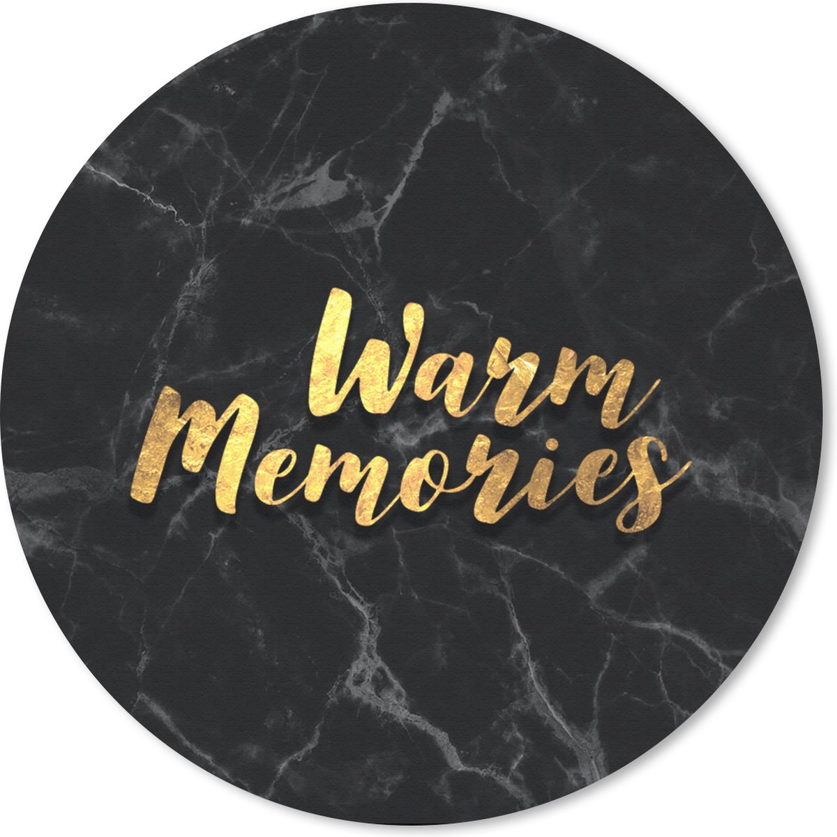 Muismat rond 40x40 cm - Mousepad Quote - Goud - Marmer print - Ronde muismatten