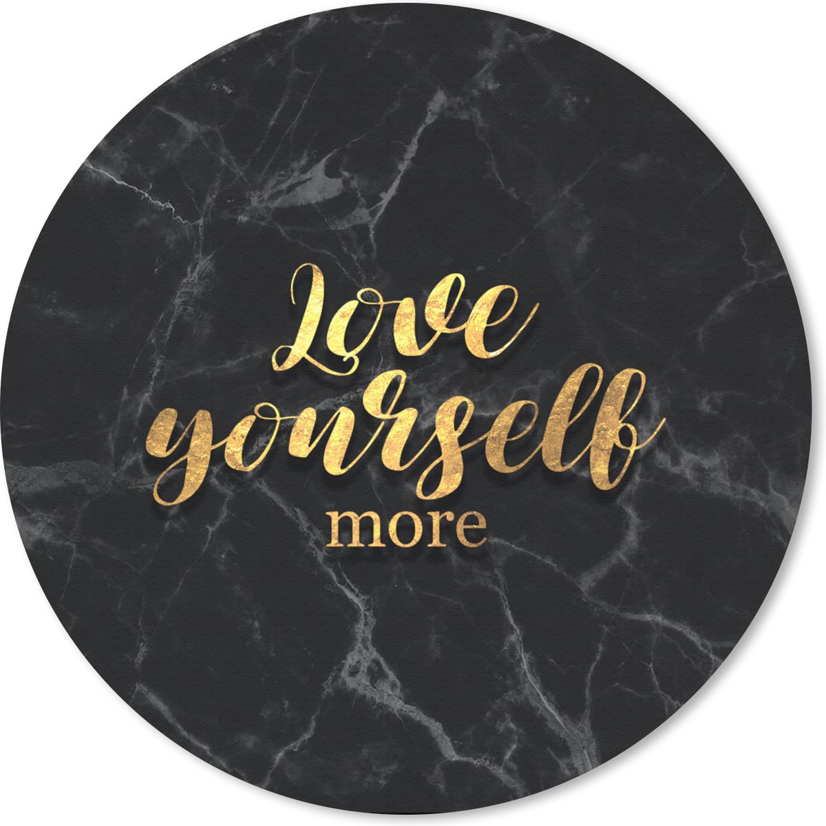 Muismat rond 50x50 cm - Mousepad Quotes - Love - Goud - Marmer print - Ronde muismatten