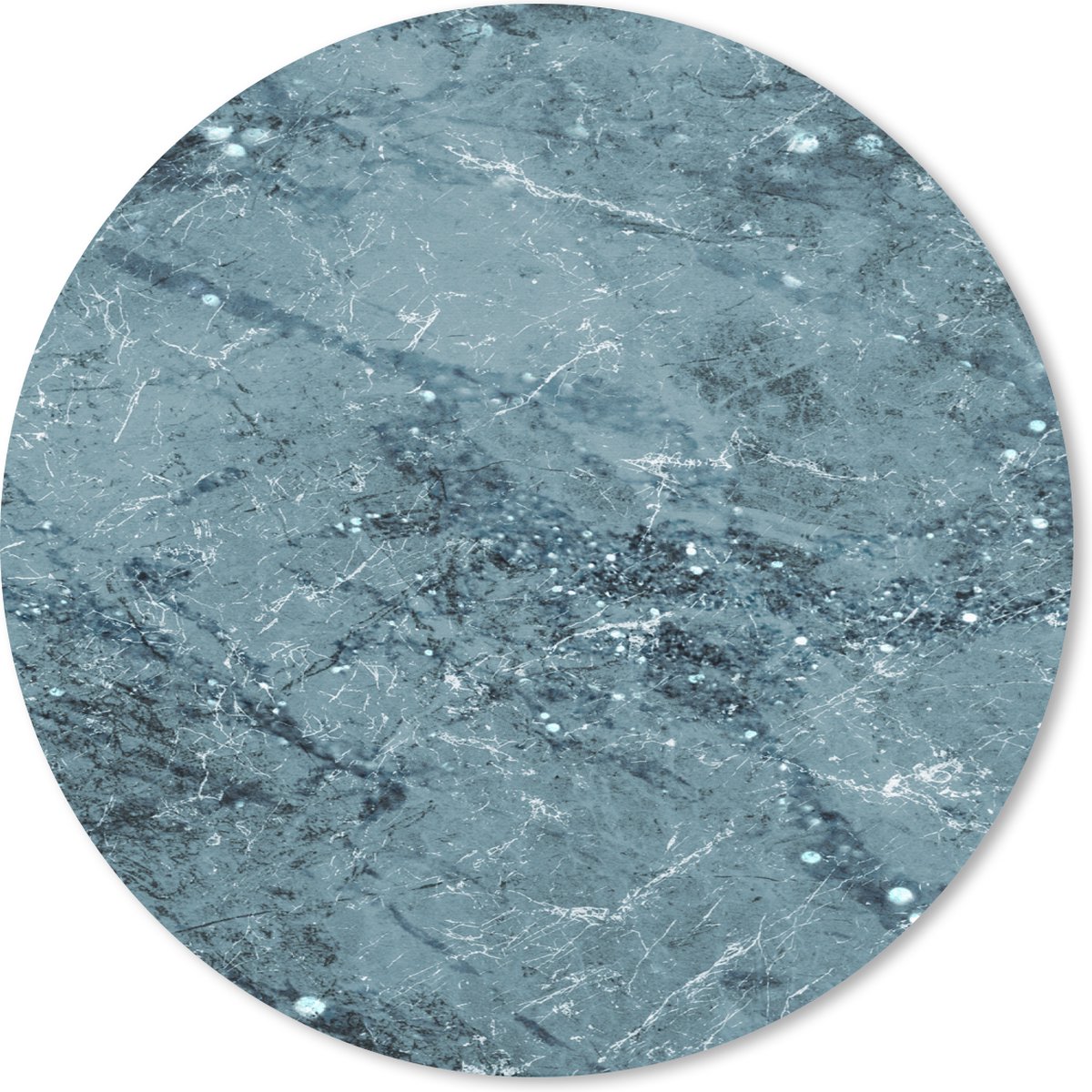 Muismat rond 20x20 cm - Mousepad Marmer - Blauw - Patronen - Ronde muismatten