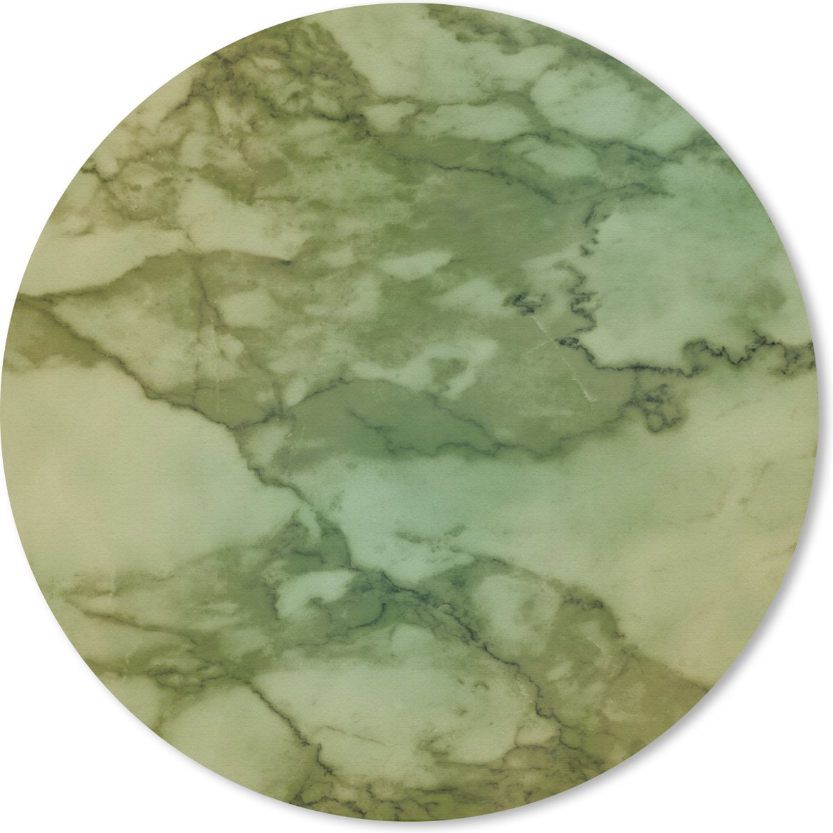 Muismat rond 40x40 cm - Mousepad Marmer - Kalk - Groen - Ronde muismatten