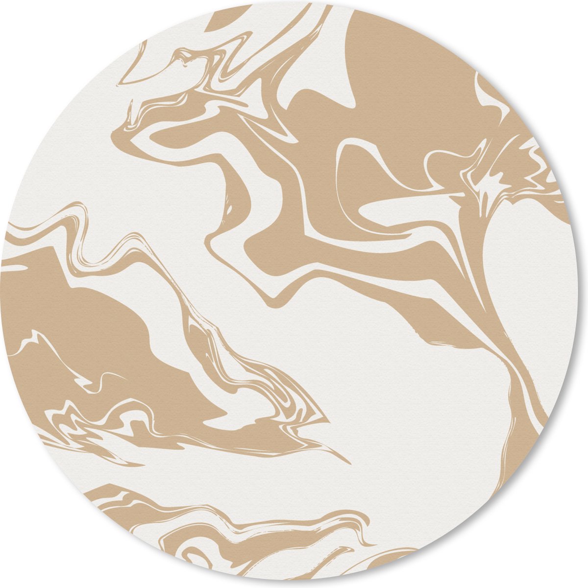 Muismat rond 20x20 cm - Mousepad Marmer - Beige - Wit - Ronde muismatten