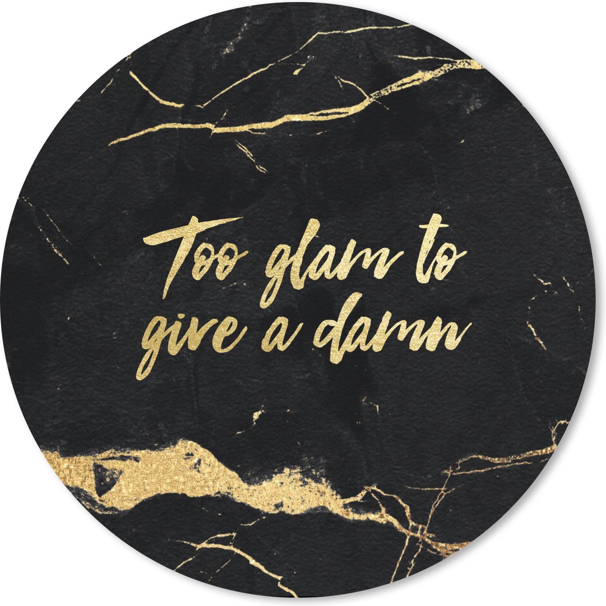 Muismat rond 20x20 cm - Mousepad Quote - Spreuken - Goud - Marmer print - Ronde muismatten