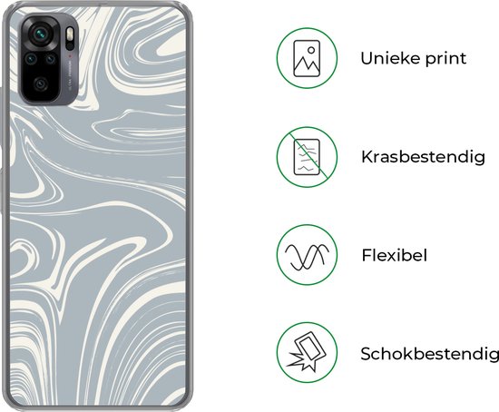 Coque Xiaomi Redmi Note 10 Pro - Imprimé Marbre - Jaune - Motifs - Coque en Siliconen -