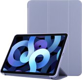 Mobigear Tablethoes geschikt voor Apple iPad Air 5 (2022) Hoes | Mobigear Tri-Fold Gel Bookcase - Paars