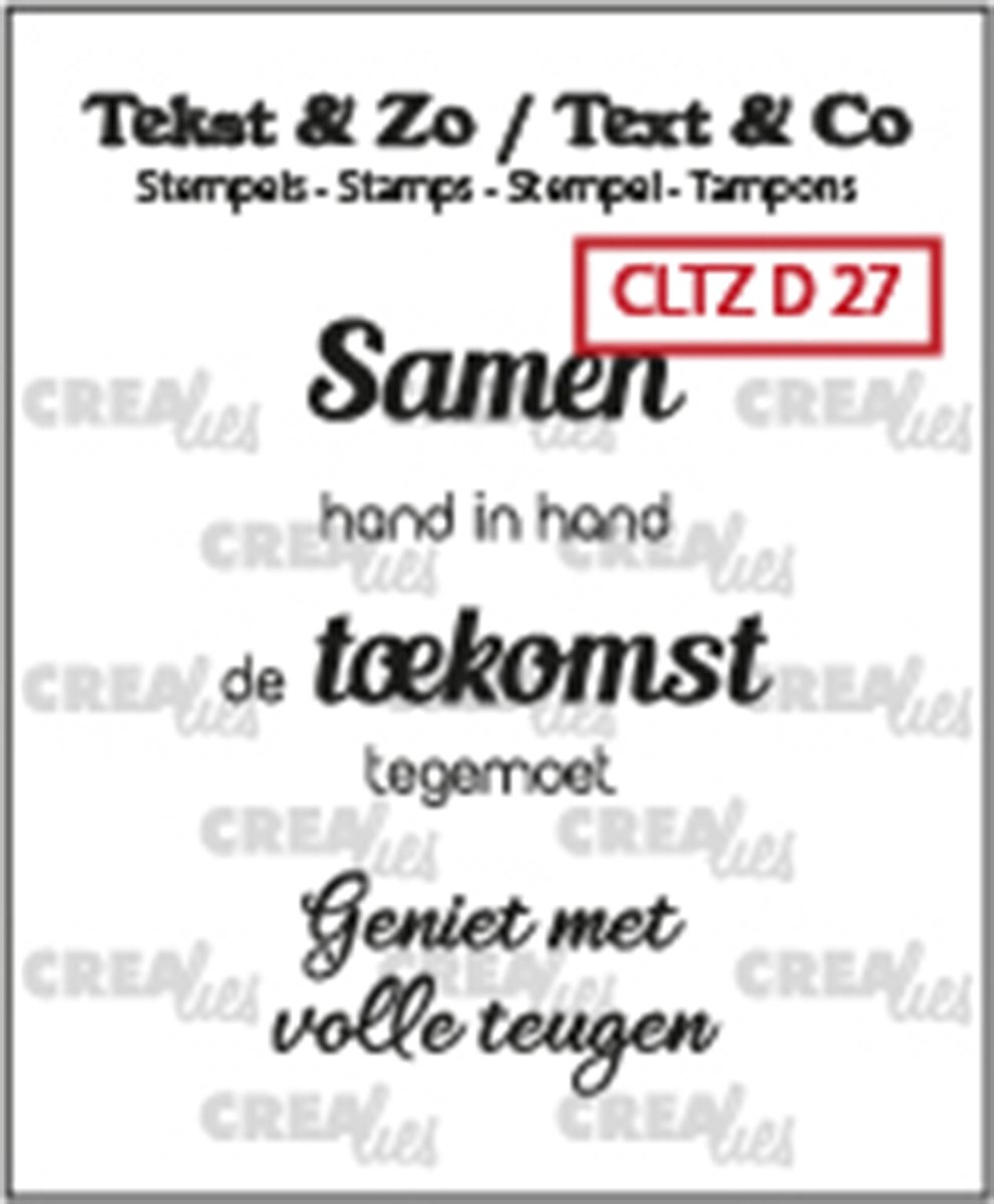 Crealies Text & Zo tekst stempel Nederlands No.27 "Samen"