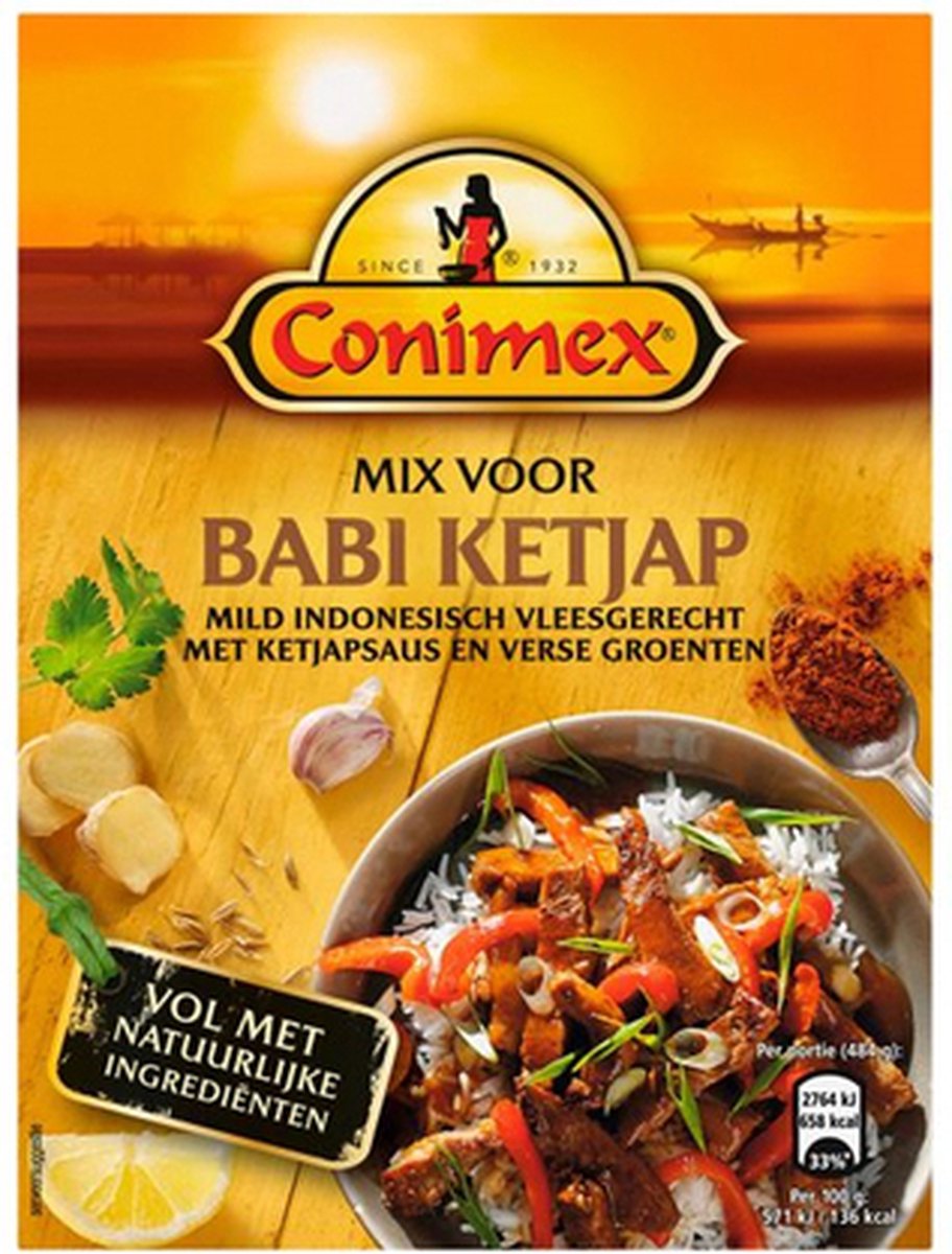 Conimex | Kruidenmix | Babi Ketjap Naturel | 12 x 75 gram