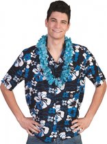 Toppers - Hawaii thema verkleed blouse/overhemd - blauw - Honolulu 52/54