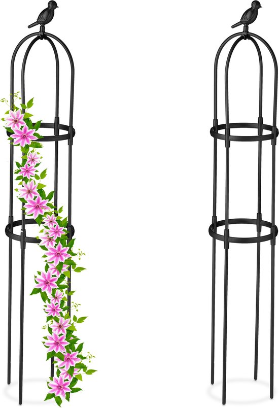 Relaxdays plantensteun klimplanten - set van 3 - roesteffect