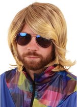 Foute verkleed pruik blond voor heren - Jaren 80 feest pruiken voor heren