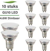 GU10 LED lamp - 10-pack - 4.8W - Dimbaar - 2700K warm wit - 100° stralingshoek