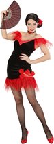 Widmann - Spaans & Mexicaans Kostuum - Spaanse Schone Guapa Flamenca Kostuum Vrouw - Rood, Zwart - Medium - Carnavalskleding - Verkleedkleding