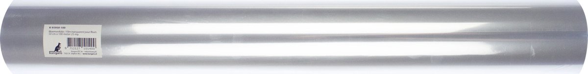 Kangaro cellofaanfolie - transparant - 50 cm x 100 m - 25 micron - op rol - bloemenfolie - K-95950-100