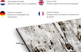 Spatscherm Keuken - Kookplaat Achterwand - Spatwand Fornuis - 100x65 cm - Berk - Wit - Hout - Aluminium - Wanddecoratie - Muurbeschermer - Hittebestendig