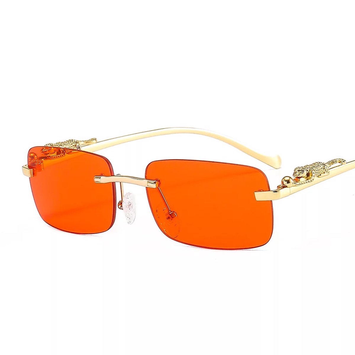 ZeyMem | Unisex Zonnebril | Frameless Deluxe zonne bril tijger |Inc. Brilzak & Doek & schroef | Rood