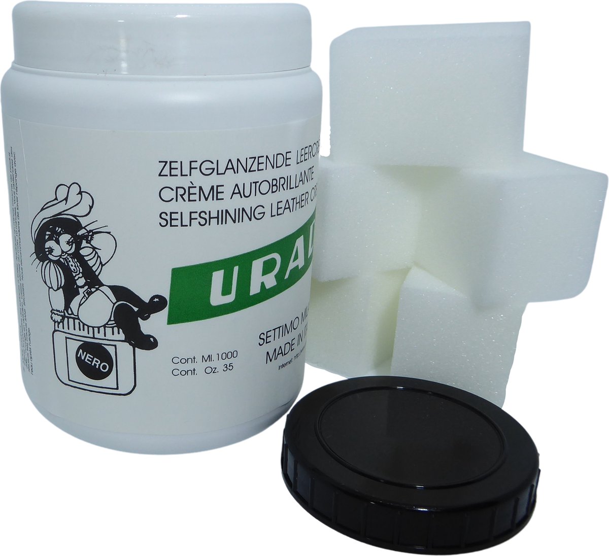 URAD N2 Leder creme zelfglanzend - Zwart - 950 gram