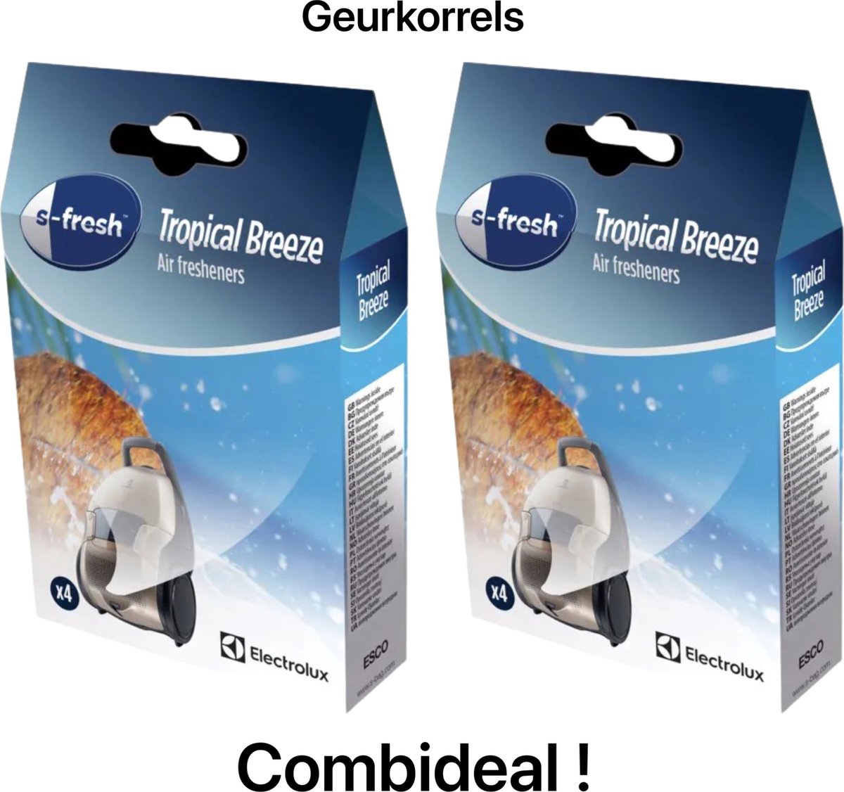 AEG - S-Fresh - Geurkorrels - Tropical Breeze (geur) - Air Freshners - Geurparels - COMBIDEAL - 8 Zakjes