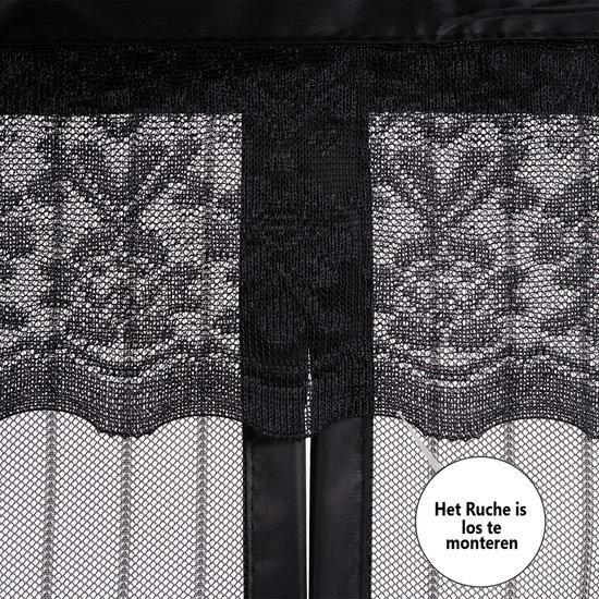 O’DADDY® Deurgordijn Deluxe Polyester – Magnetisch Vliegengordijn - Eenvoudige Installatie – Insectenhor - Deurhor Zwart - 92x230 cm