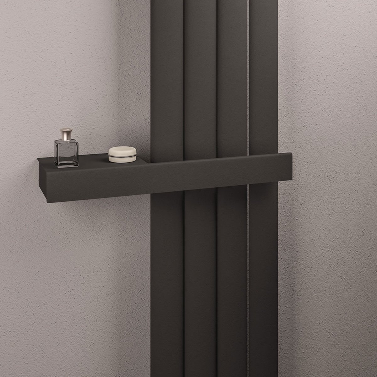 Eastbrook- Multifunctionele handdoekhanger Mat antraciet 50cm links