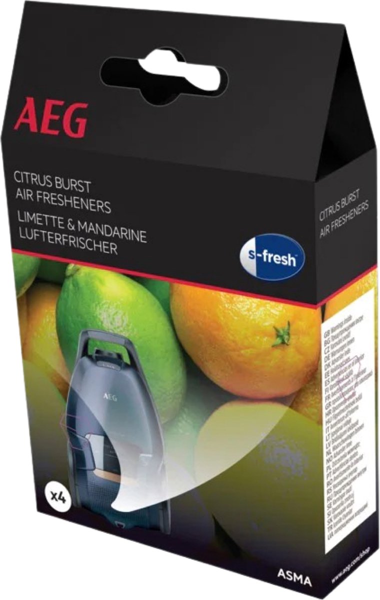 AEG - S-Fresh - Geurkorrels - Citrus Burst (citroen/limoen-geur) - Air Freshners - Geurparels - 4 Zakjes