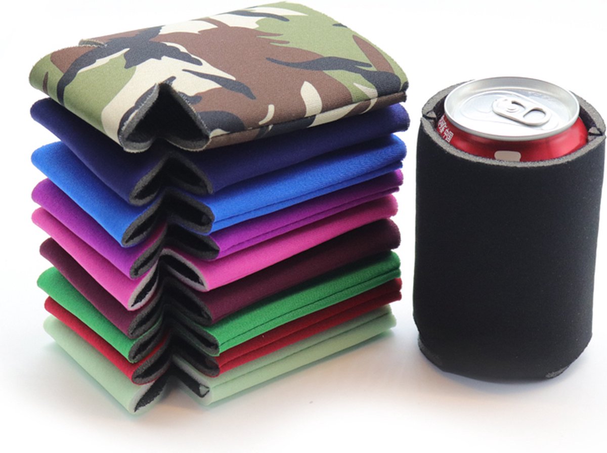 Koel houder voor 33cl blikjes. koel houd hoesjes, willekeurige kleuren, set van 2 stuks